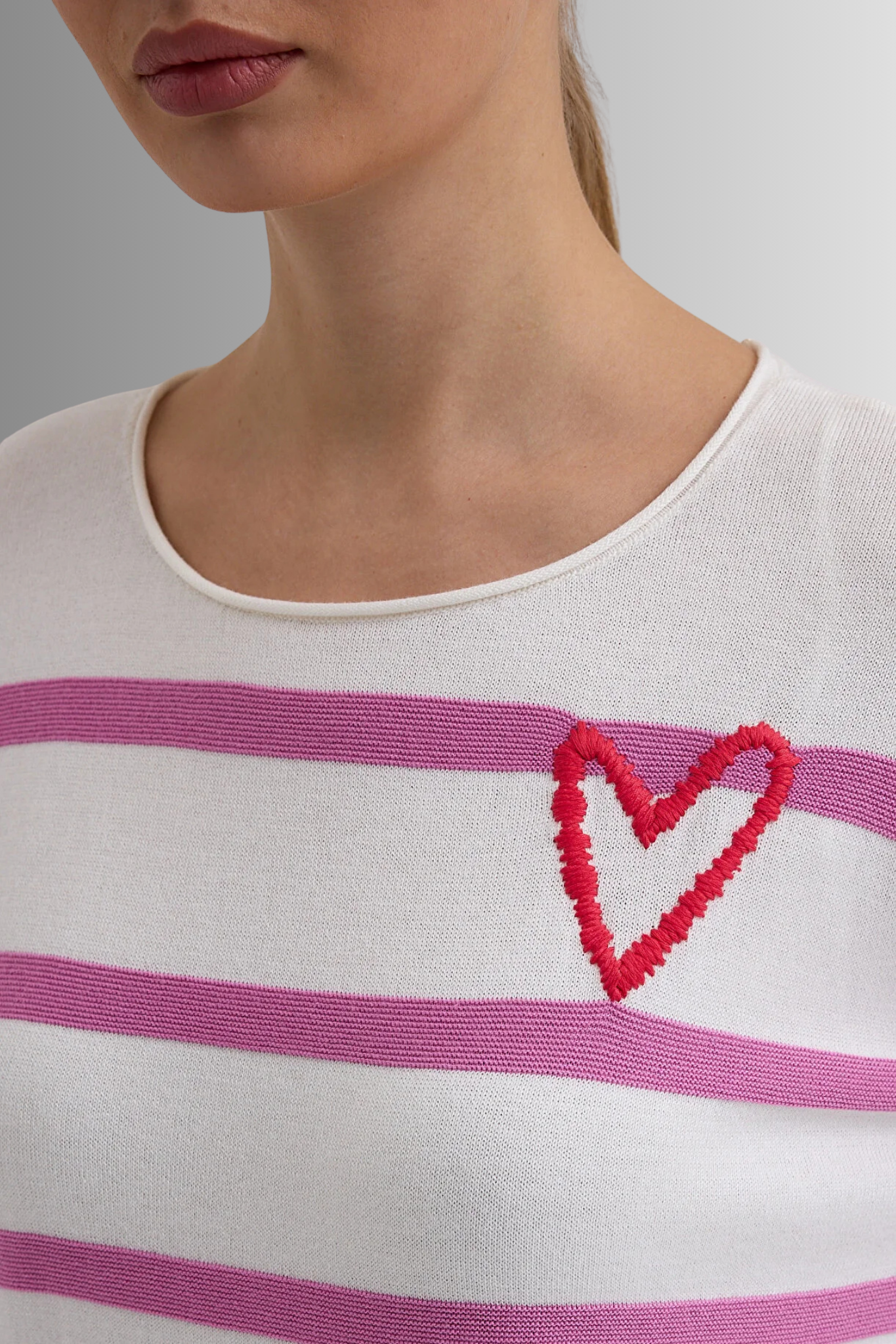 Kayık Yaka Çizgili Salaş Kazak