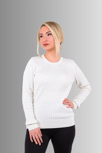 Saç Örgü Bisiklet Yaka Kazak