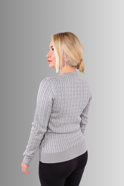 Saç Örgü Bisiklet Yaka Kazak