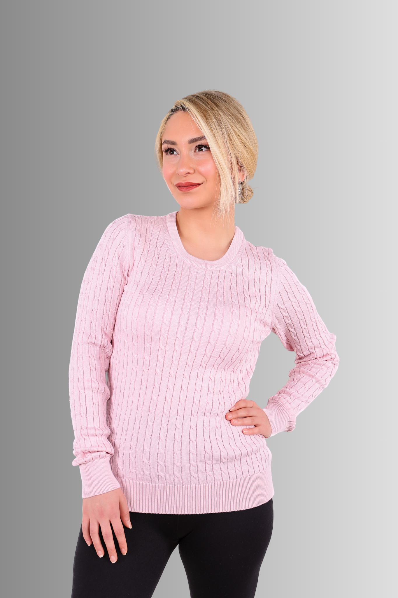 Saç Örgü Bisiklet Yaka Kazak