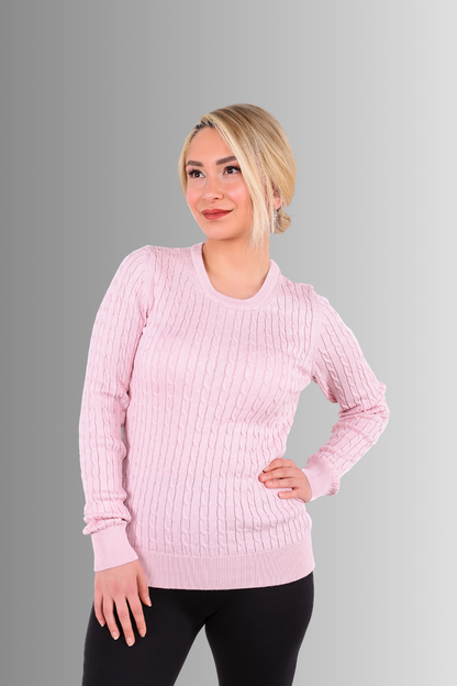 Saç Örgü Bisiklet Yaka Kazak