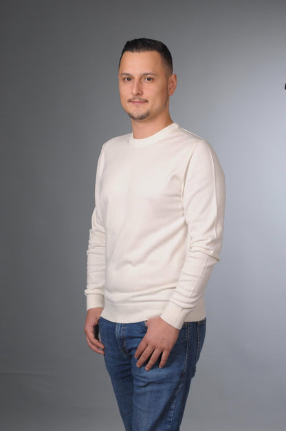 Erkek Bisiklet Yaka Basic Pamuklu Triko Kazak