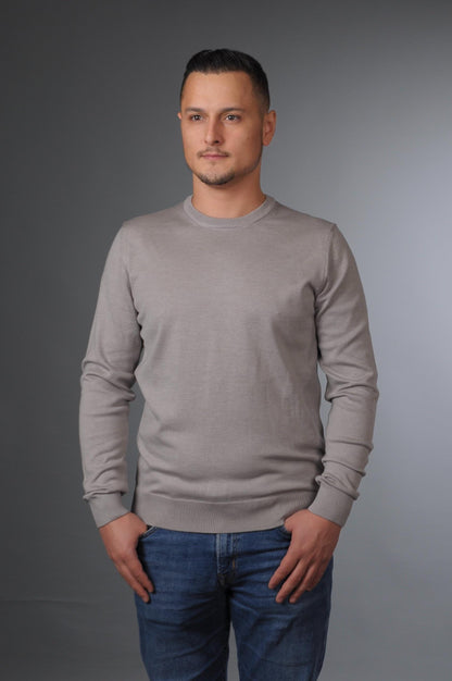 Erkek Bisiklet Yaka Basic Pamuklu Triko Kazak