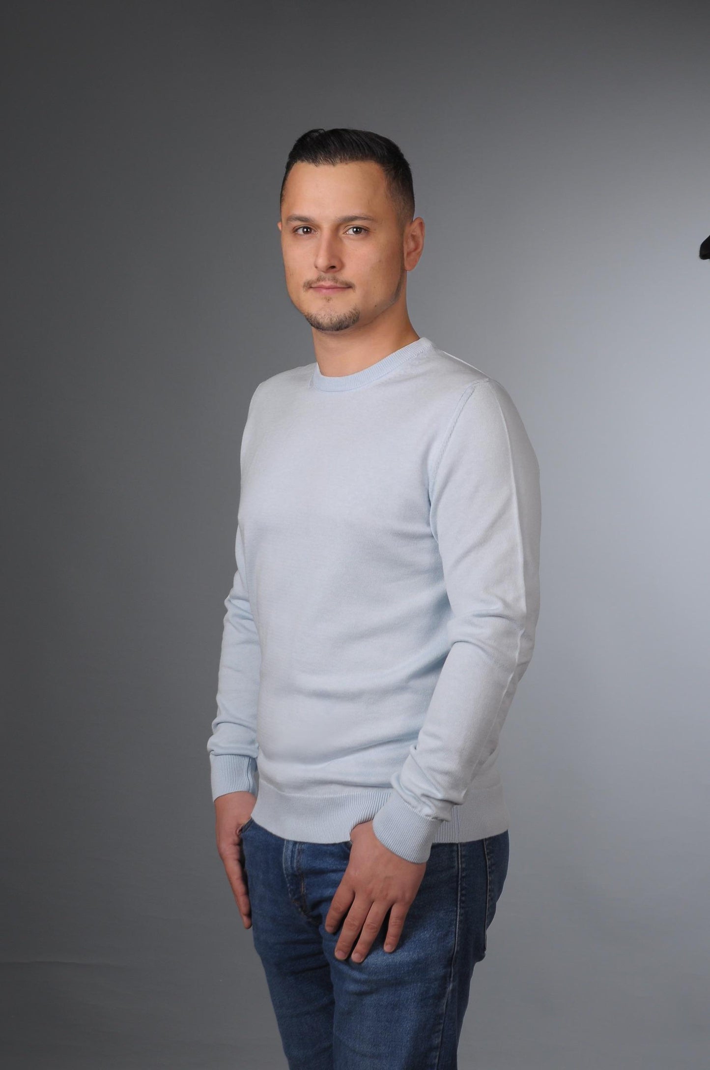 Erkek Bisiklet Yaka Basic Pamuklu Triko Kazak