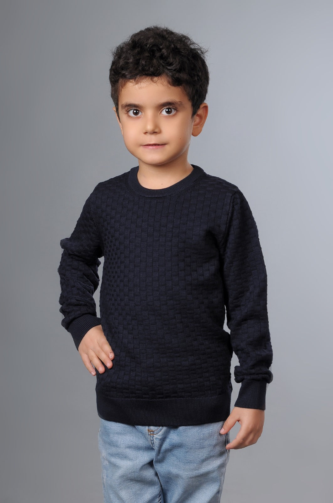 Erkek Çocuk Liksli Bisiklet Yaka Pamuklu Kazak