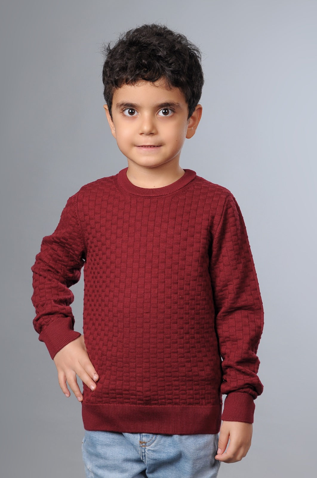 Erkek Çocuk Liksli Bisiklet Yaka Pamuklu Kazak