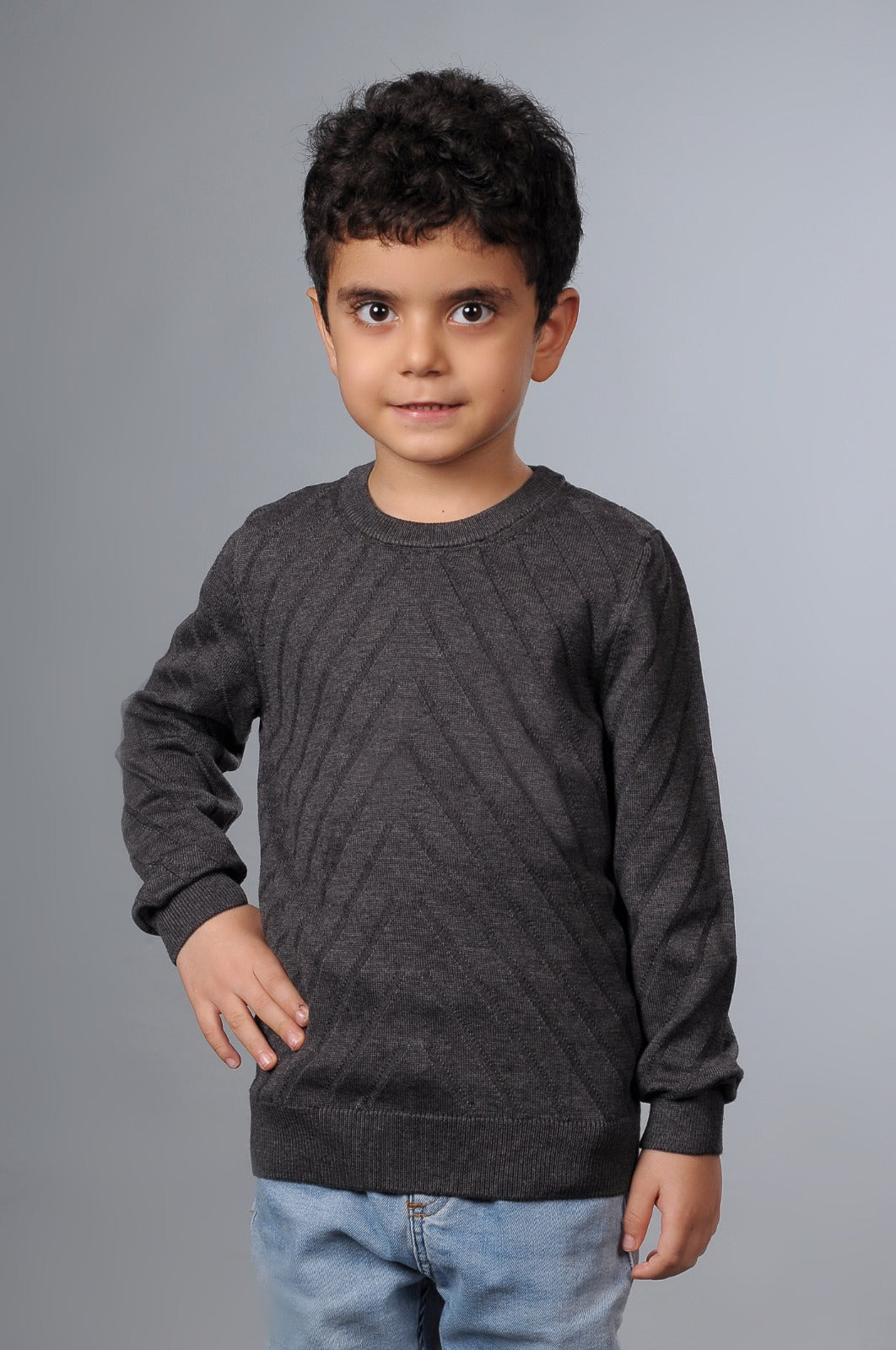 Erkek Çocuk Liksli Bisiklet Yaka Pamuklu Kazak