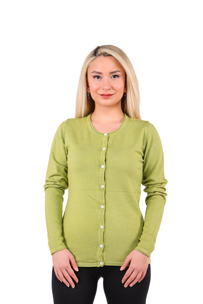 Bisiklet Yaka Düğmeli Hırka